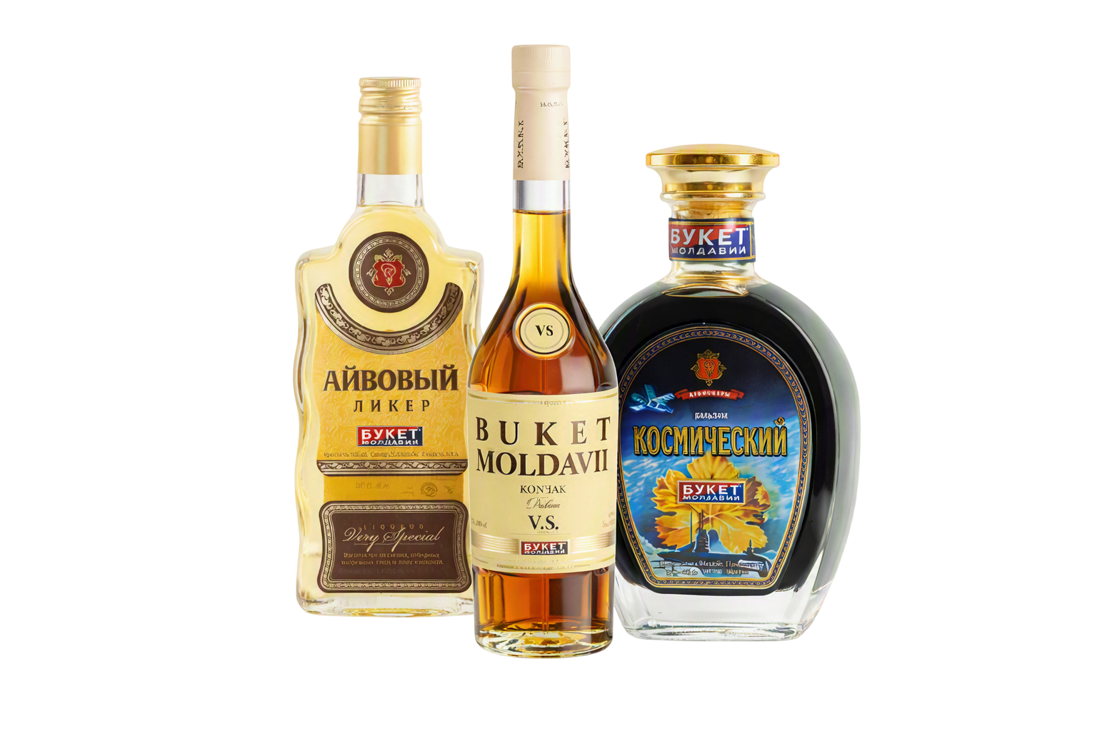 Айвовый ликёр, коньяк и бальзам Космический